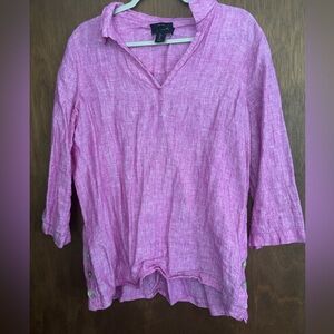 Tahari Lavender Blouse with Sleeve Buttons